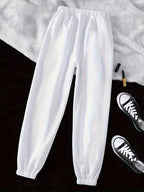 Women's Comfortable Leisure Pants with Elastic and Side Pockets