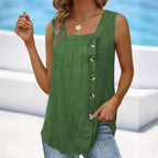 Sleeveless Button-Down Blouse