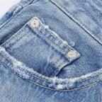 Women's Distressed Flared Jeans with Frayed Hems