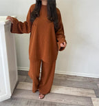 Women's Comfortable and Stylish Ribbed Knit Lounge Set