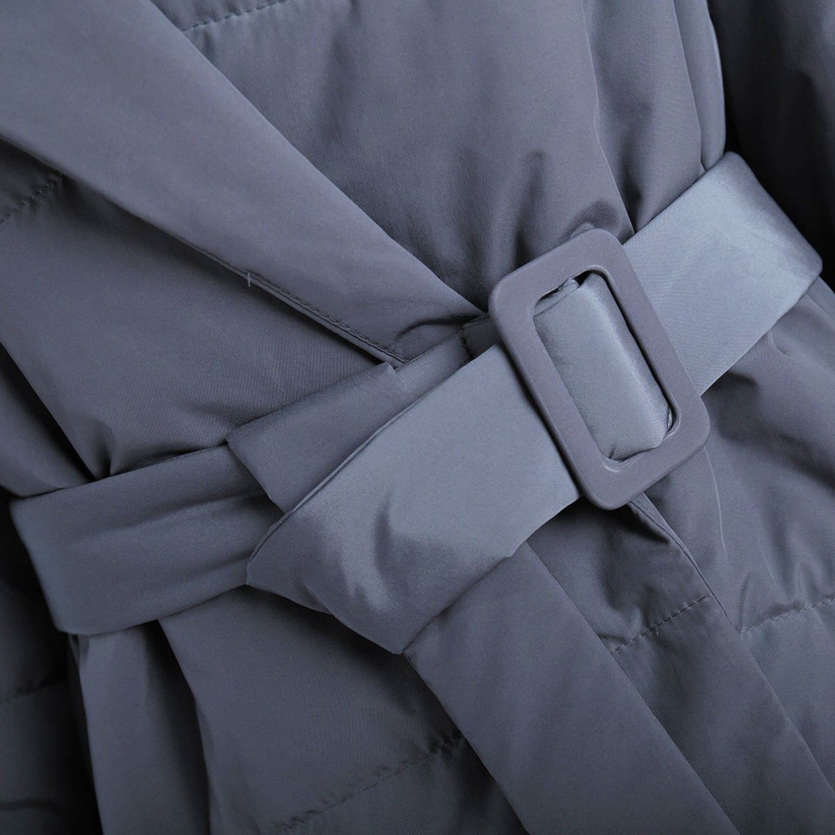 Elegant Padded Jacket with Waist Belt