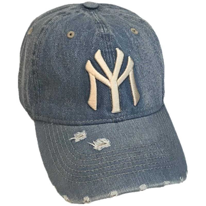 Men's Distressed Denim Baseball Cap Kalsten