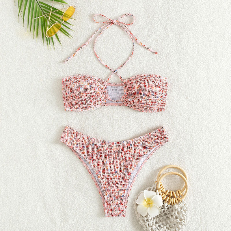 Women's Bandeau Bikini with Wrap Design and Back Ties