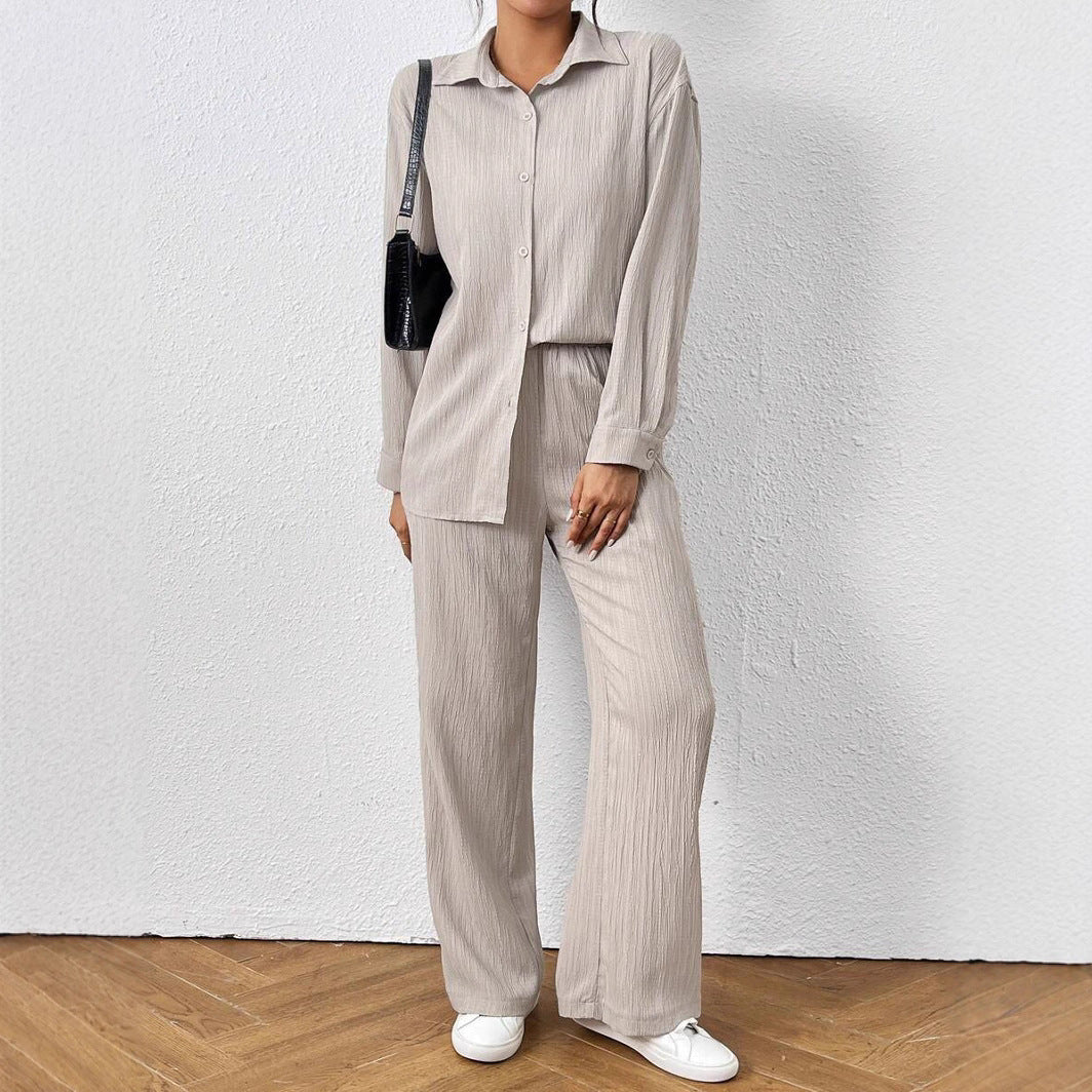Women's Airy Summer Suit Set with Fine Pleats