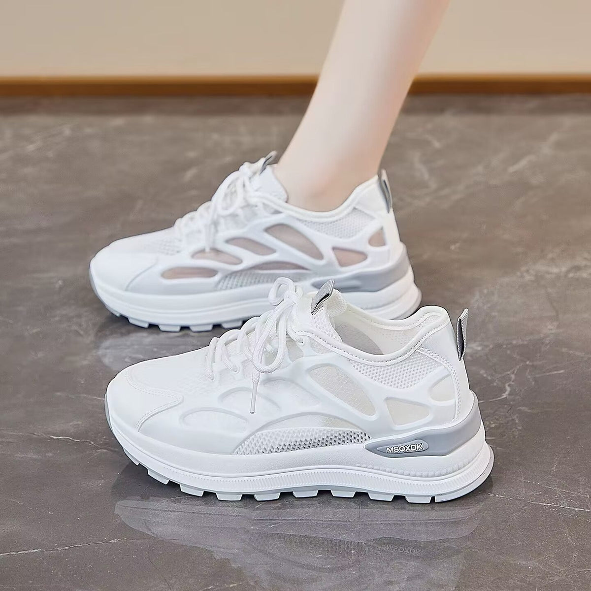 Women's Breathable Fitness Sneakers with Supportive Outsole