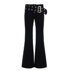 Women's Fashionable Mini Skirt with Asymmetrical Cut and Metallic Details