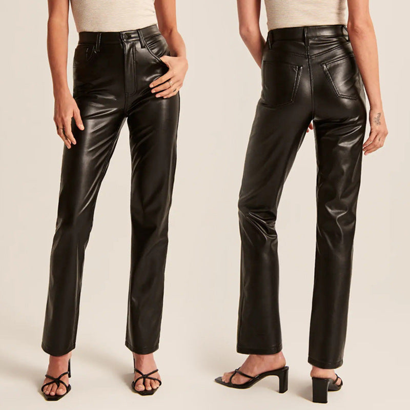 Women's Straight-Leg Faux Leather Pants
