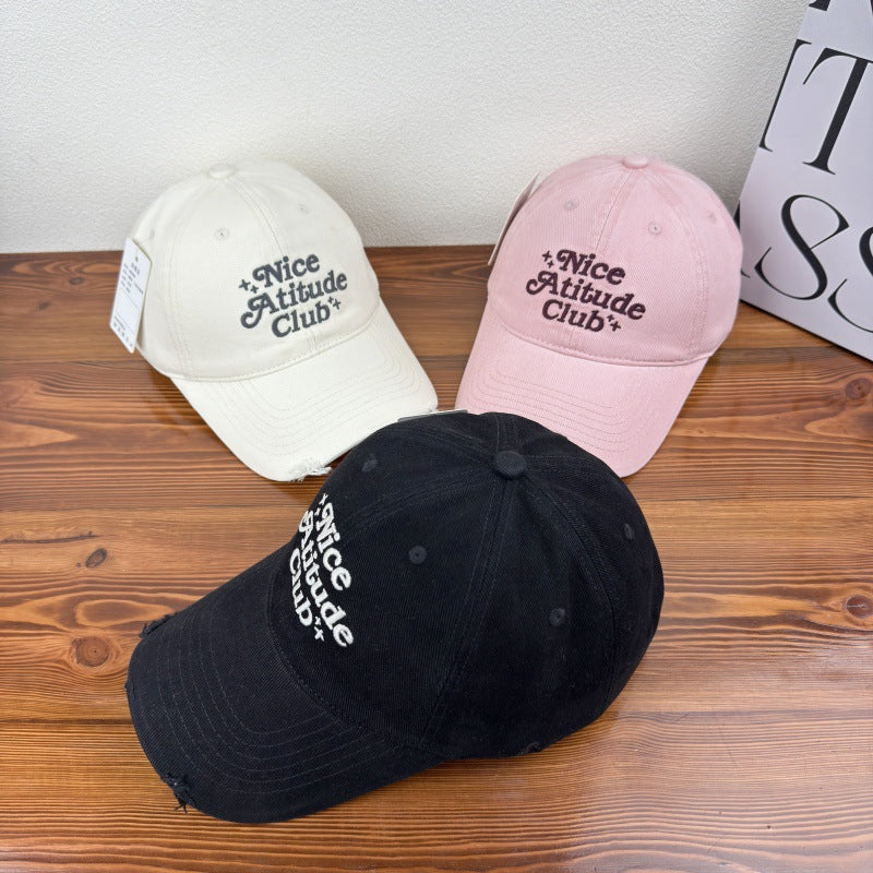 Men's Distressed Cotton Baseball Cap