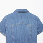Women's Denim Short Jacket with Zipper