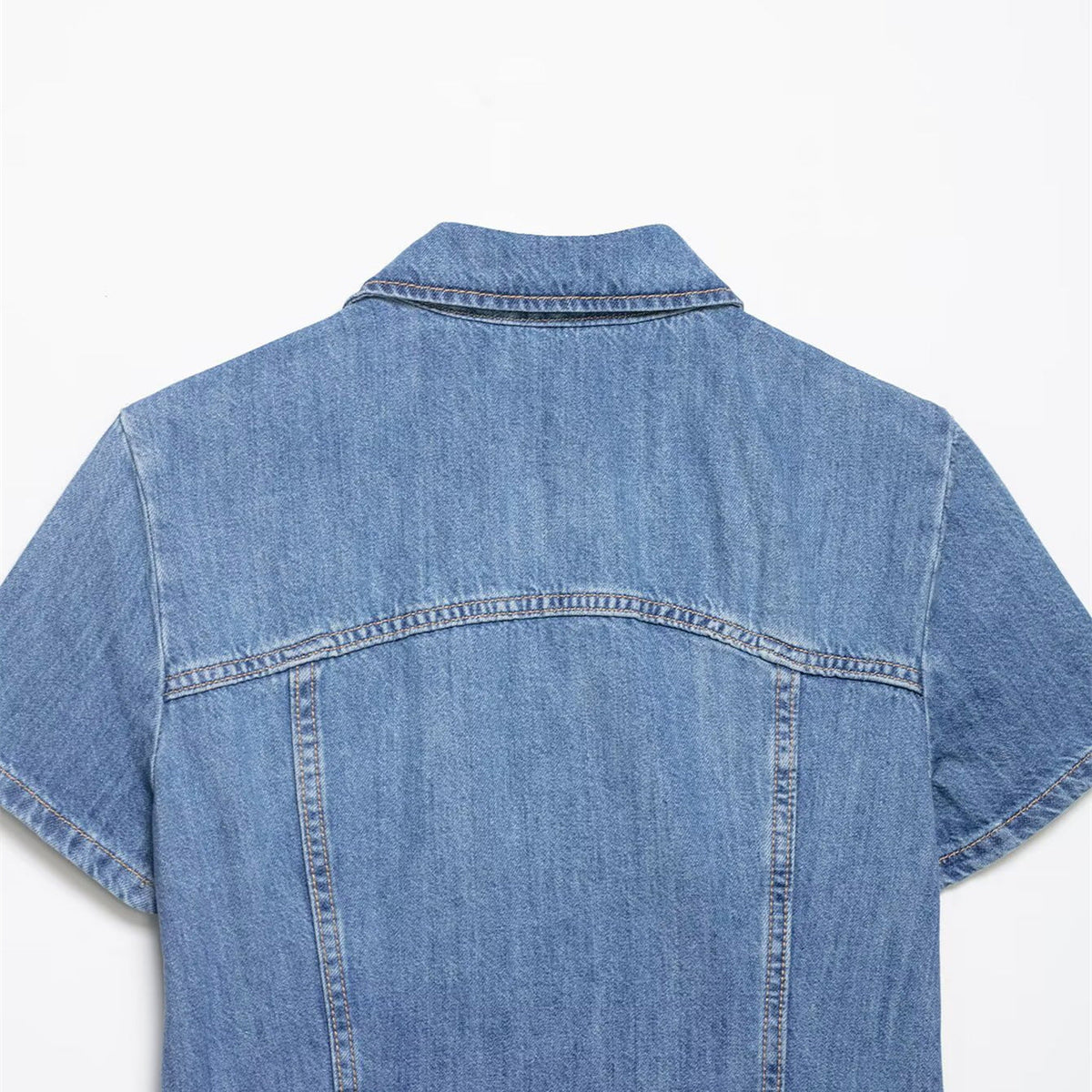 Women's Denim Short Jacket with Zipper