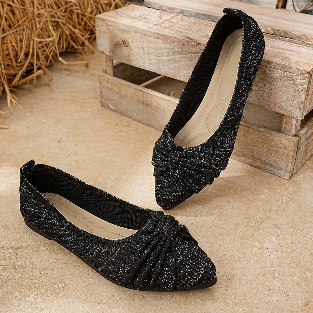 Women's Ballet Flats with Decorative Knot and Comfortable Lining