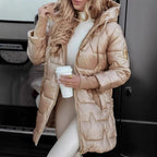 Women's Long Lined Winter Jacket with Hood