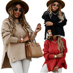 Women's Chunky Knit Sweater with Modern Texture and Loose Fit