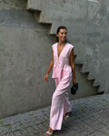 Women's Airy Two-Piece Linen Blend Set