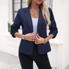 Elegant Blazer with Casual Sleeves and Modern Cut