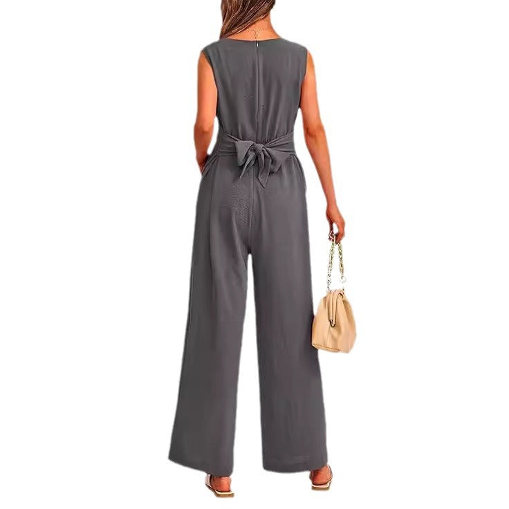 Women's Elegant Tailored Wide-Leg Jumpsuit