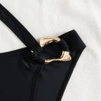 Women's Asymmetrical One-Piece with Fashionable Cut-Outs