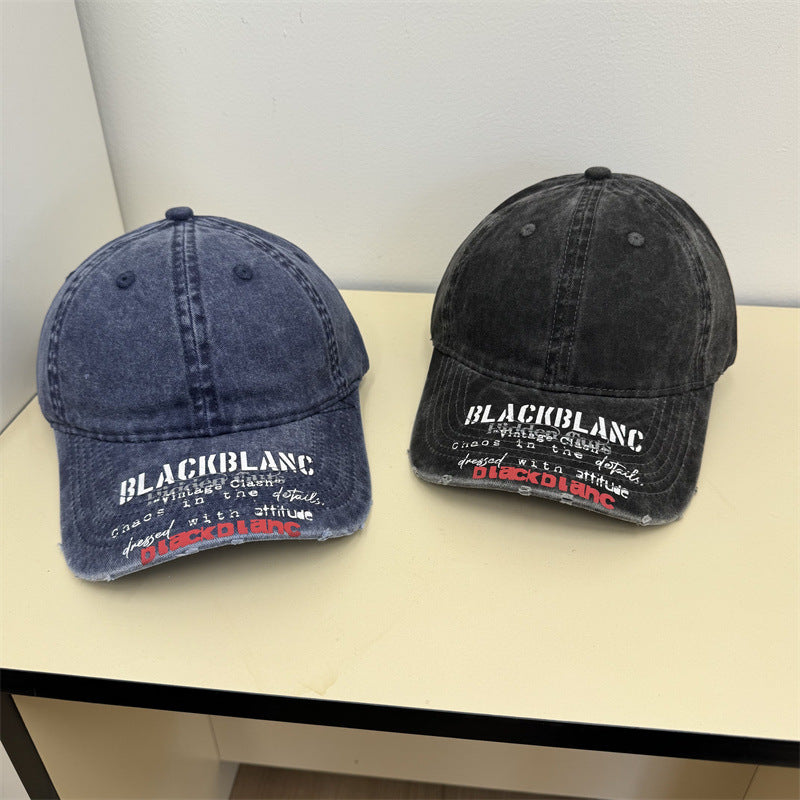 Men's Distressed Graphic Denim Cap