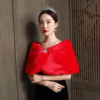 Women's Elegant and Luxurious Faux Fur Cape