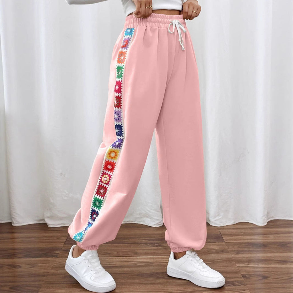 Women's Floral Print Lounge Pants with Elastic Waist