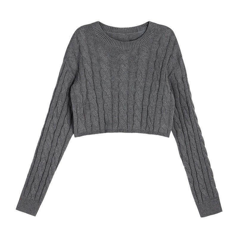 Women's Chunky Knit Sweater with Textured Pattern and Relaxed Fit