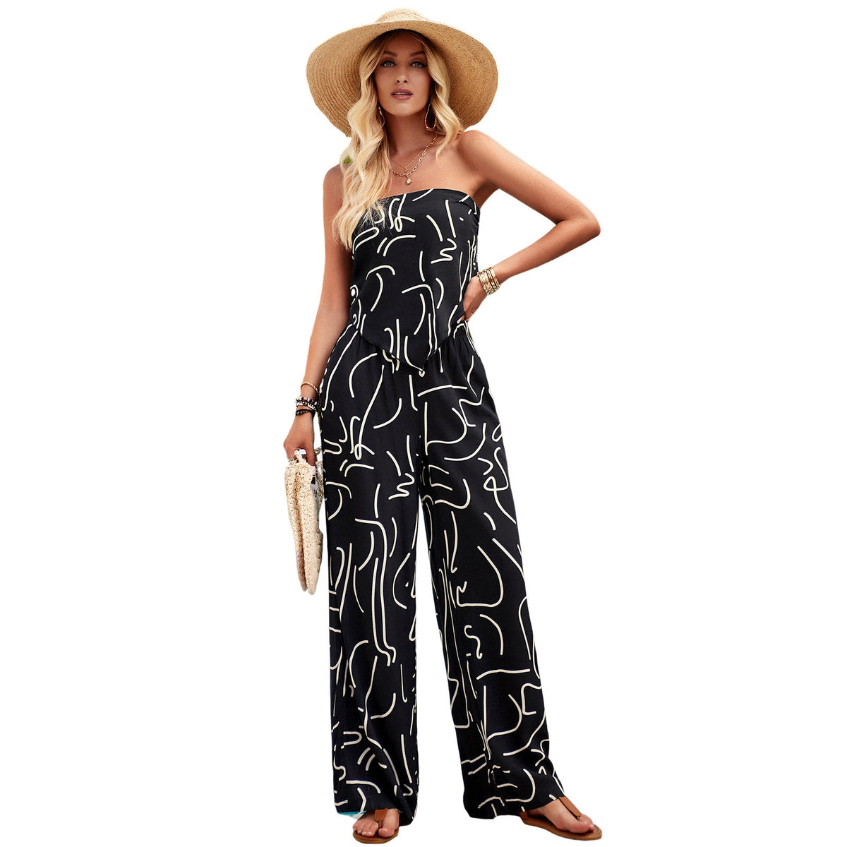 Women's Floral Print Jumpsuit with Pockets