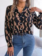 Women's Button-Down Shirt with Graphic Print