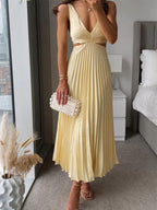 Women's Elegant Pleated Evening Dress