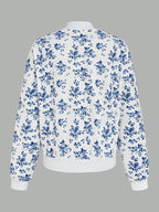 Women's Elegant Floral Bomber Jacket