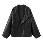 Women's Elegant Oversized Faux Leather Jacket