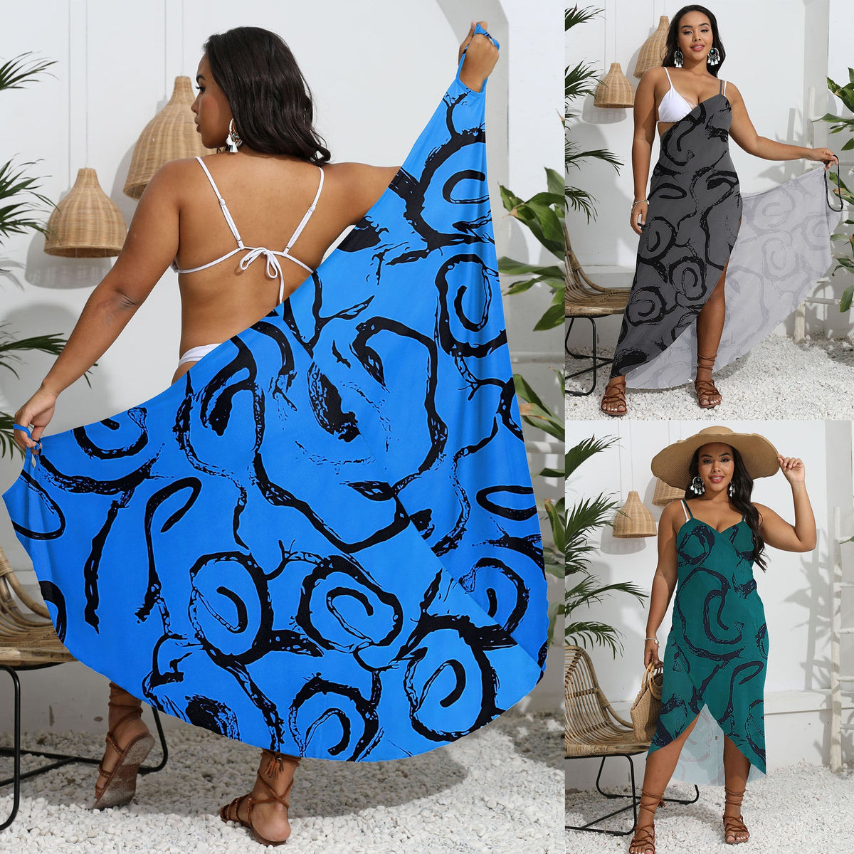Elegant Beach Kaftan with Stylish Pattern