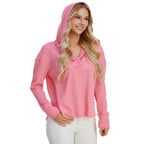 Women's Casual Hoodie with Unique Neckline