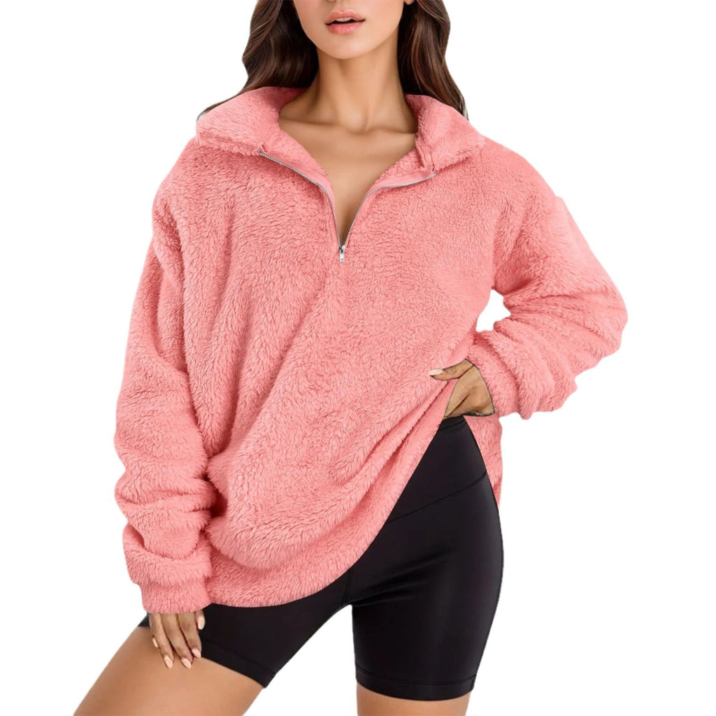 Women's Half-Zip Oversized Fleece Pullover