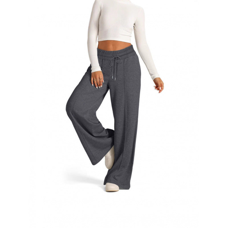Women's Wide-Leg Joggers with Elastic Waistband and Side Pockets