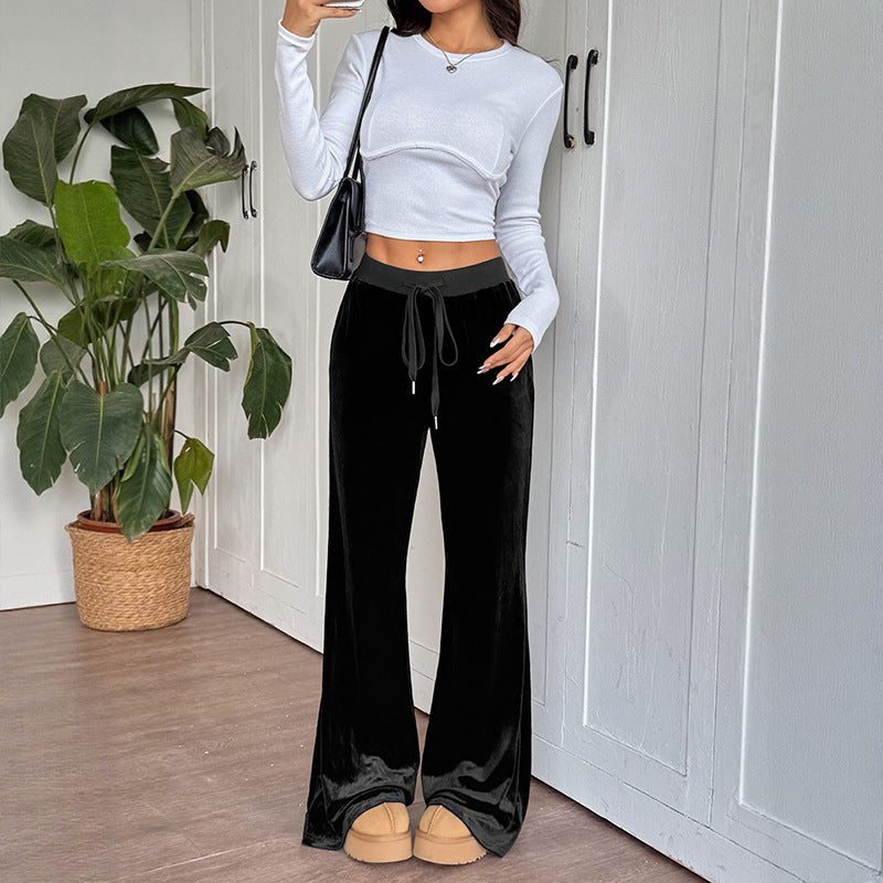 Women's Elegant and Comfortable Velour Trousers
