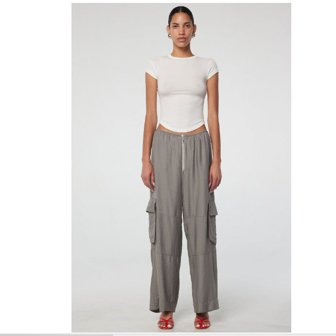 Women's Form-Fitting Short-Sleeve Shirt with Round Neckline