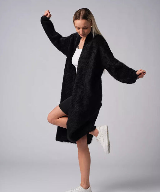 Women's Fluffy Long Cardigan