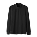 Women's Elegant Long-Sleeve Shirt with Textured Fabric and High Collar