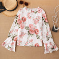 Women's Blouse with Ruffle Details and Floral Pattern