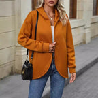 Women's Cozy Hooded Coat with Casual Cut and Soft Material