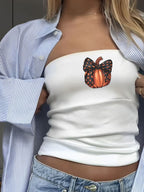 Women's Bandeau Top with Rock Star Print