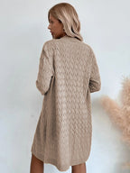 Women's Large Knit Coat with Textured Pattern and Casual Cut