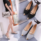 Women's Ballet Flats with Sparkling Glitter Material and Elegant Appliqué