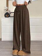 Women's Comfortable Wide-Leg Leisure Pants with Elastic Waistband