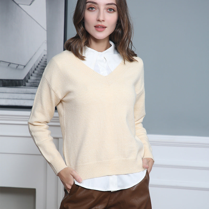 Women's Elegant V-Neck Sweater