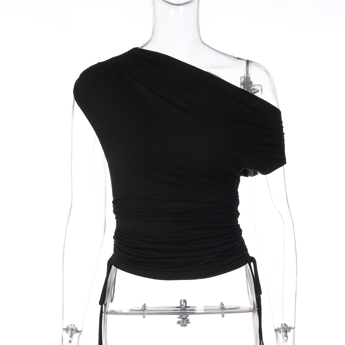 Women's Asymmetrical Ruffled Fitted Top