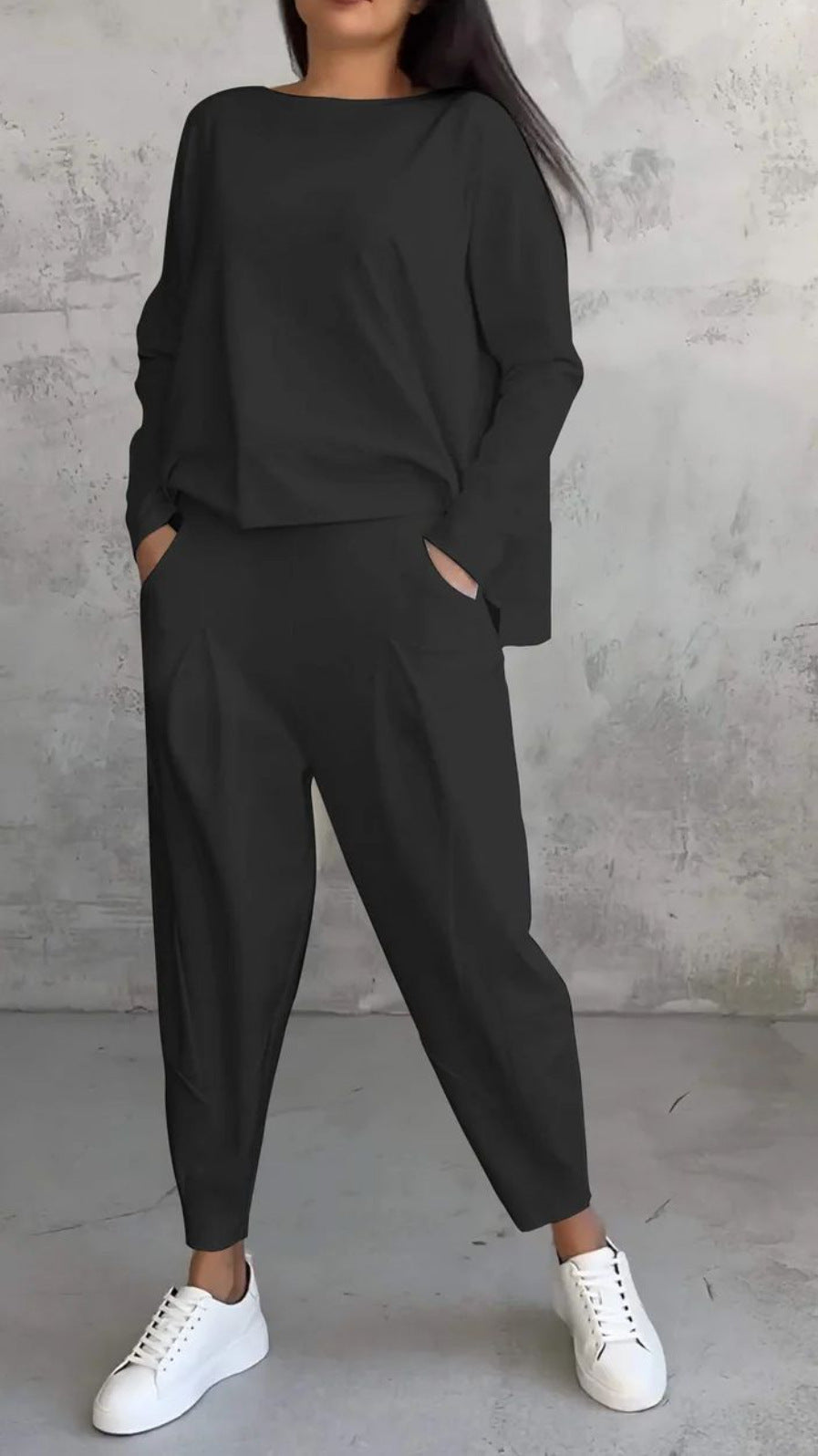 Women's Comfortable and Casual Two-Piece Set with Wide Cut