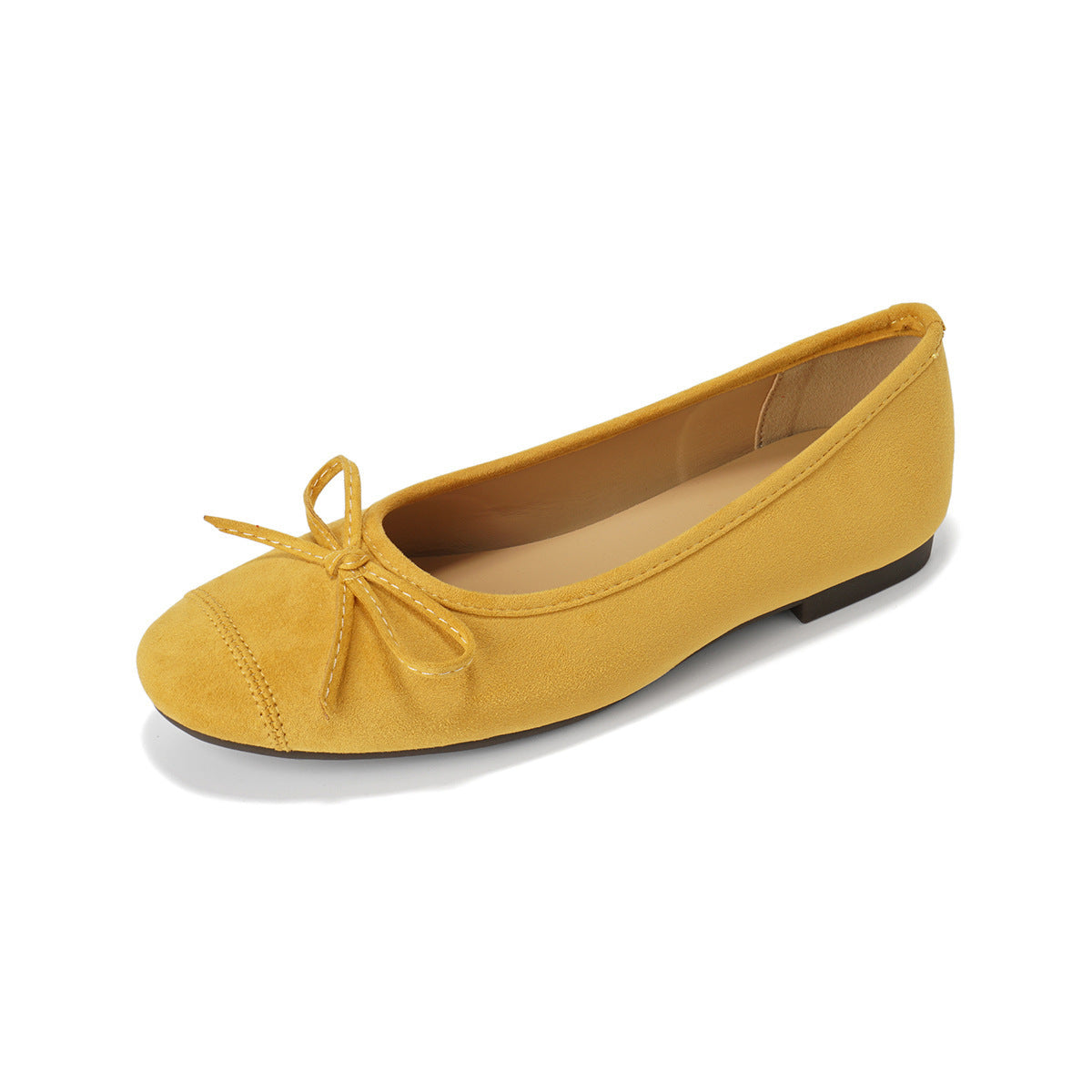 Women's Ballet Flats with Bow Accent and Soft Padding