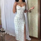 Floral Midi Dress with Elegant Slit