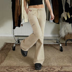 Women's Comfortable Cargo Pants with Elastic Waistband and Practical Side Pockets